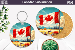 Canada Landscape Round Coaster | Canada Day Coaster Product Image 1