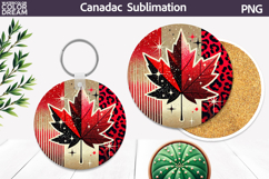 Canada Leaf Round Coaster | Canada Day Coaster Product Image 1