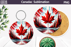 Canada Leaf Round Coaster | Canada Day Coaster Product Image 1