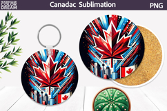 Canada Leaf Round Coaster | Canada Day Coaster Product Image 1