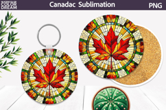 Canada Leaf Round Coaster | Canada Day Coaster Product Image 1