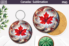 Canada Leaf Round Coaster | Canada Day Coaster Product Image 1
