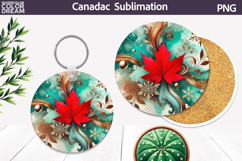 Canada Leaf Round Coaster | Canada Day Coaster Product Image 1