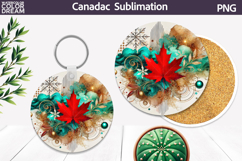 Canada Leaf Round Coaster | Canada Day Coaster Product Image 1
