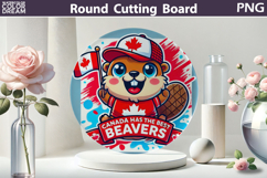 Canada Day Glass Kitchen Cutting Board | Canada Beavers Product Image 1