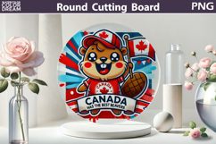 Canada Day Glass Kitchen Cutting Board | Canada Beavers Product Image 1