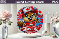 Canada Day Glass Kitchen Cutting Board | Canada Beavers Product Image 1