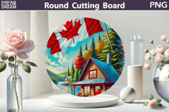 Canada Day landscape Glass Kitchen Cutting Board | Product Image 1
