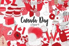 Canada Day CLIPART Patriot Maple White Flag Red Stripes PNG Product Image 1