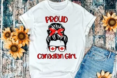 Proud Canadian Girl Sublimation - Canada Patriotic Design Sublimation