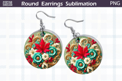 Fall Round Earrings | Maple Leaf Earrings Product Image 1