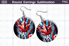 Canada Round Earrings | Canada Leaf Earrings Product Image 1