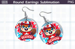 Canada Round Earrings | Canada Beaver Earrings Product Image 1