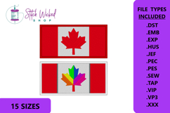 Canada Flag Embroidery Design, 15 Sizes Included Product Image 1