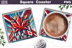 Canada Day Coaster PNG | Maple Leaf Sublimation Product Image 1