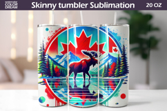 Canada Leaf Tumbler Wrap | Canada Landscape Moose Tumbler Product Image 1