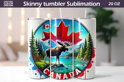 Canada Leaf Tumbler Wrap | Canada Landscape Moose Tumbler Product Image 1