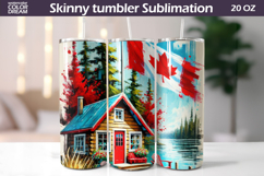 Canada Leaf Tumbler Wrap | Canada Landscape Tumbler Product Image 1