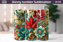 Canada Leaf Tumbler Wrap | Canada Maple Floral Tumbler Product Image 1