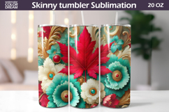 Canada Leaf Tumbler Wrap | Canada Maple Floral Tumbler Product Image 1
