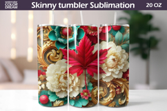 Canada Leaf Tumbler Wrap | Canada Maple Floral Tumbler Product Image 1