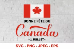 Happy Canada Day in French SVG. Canadian holiday Product Image 1