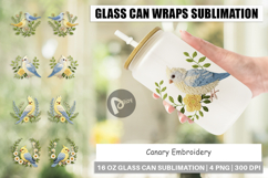 Glass Can Canary Embroidery Product Image 1