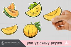 Canary Melon Sticker Clipart,Fruit Sticker Product Image 1