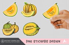 Canary Melon Sticker Clipart,Fruit Sticker Product Image 1