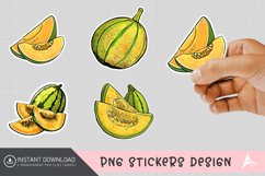 Canary Melon Sticker Clipart,Fruit Sticker Product Image 1