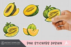 Canary Melon Sticker Clipart,Fruit Sticker Product Image 1