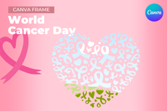 Breast Cancer Ribbon Canva Frame Bow Awareness Add Photo_1 Product Image 1