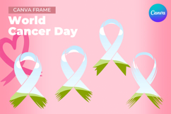 Breast Cancer Ribbon Canva Frame Bow Awareness Add Photo_13 Product Image 1