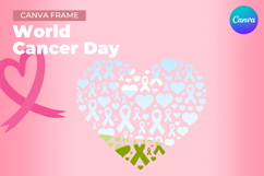 Breast Cancer Ribbon Canva Frame Bow Awareness Add Photo_15 Product Image 1