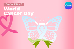 Breast Cancer Ribbon Canva Frame Bow Awareness Add Photo_20 Product Image 1