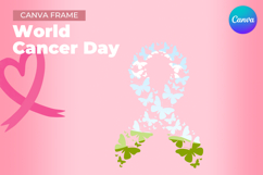Breast Cancer Ribbon Canva Frame Bow Awareness Add Photo_21 Product Image 1
