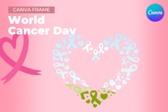 Breast Cancer Ribbon Canva Frame Bow Awareness Add Photo_23 Product Image 1