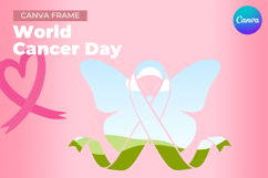Breast Cancer Ribbon Canva Frame Bow Awareness Add Photo_24 Product Image 1