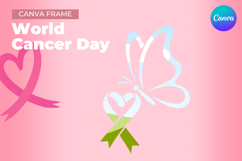 Breast Cancer Ribbon Canva Frame Bow Awareness Add Photo_25 Product Image 1