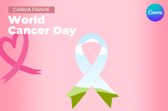 Breast Cancer Ribbon Canva Frame Bow Awareness Add Photo_3 Product Image 1