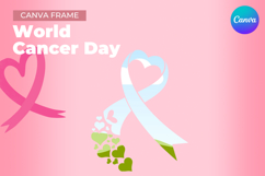 Breast Cancer Ribbon Canva Frame Bow Awareness Add Photo_9 Product Image 1