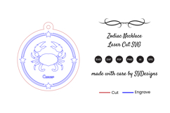 Cancer Necklace Laser Cut SVG Product Image 2