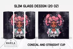 Cancer Sign Skinny Tumbler Sublimation Designs Product Image 2