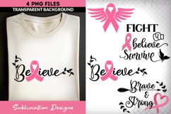 Breast Cancer Awareness Sublimation Bundle | Wings &amp; Quotes Product Image 3