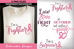 Breast Cancer Awareness Sublimation Bundle | Fighter Quotes Product Image 1