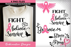 Breast Cancer Awareness Sublimation Bundle | Wings &amp; Quotes Product Image 4