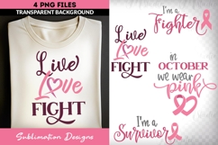 Breast Cancer Awareness Sublimation Bundle | Fighter Quotes Product Image 4