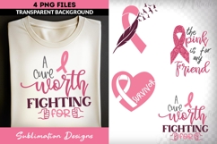 Breast Cancer Awareness Sublimation Bundle | Cure &amp; Support Product Image 1