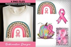 Breast Cancer Awareness Sublimation PNGs | Fall Ribbon Set Product Image 2