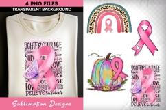 Breast Cancer Awareness Sublimation PNGs | Fall Ribbon Set Product Image 4